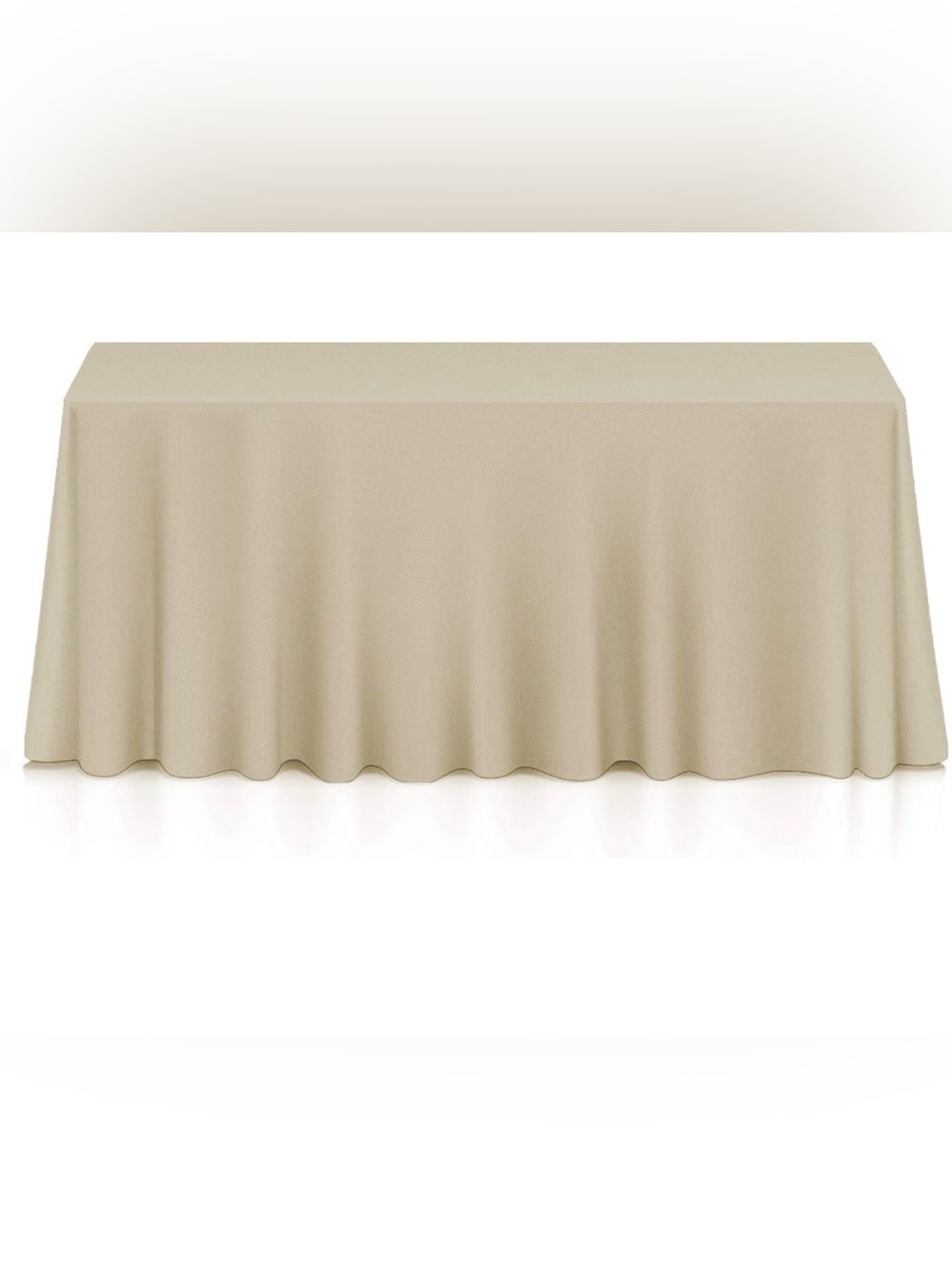 Table Linen - Beige Tablecloth 90”x132” Rectangular